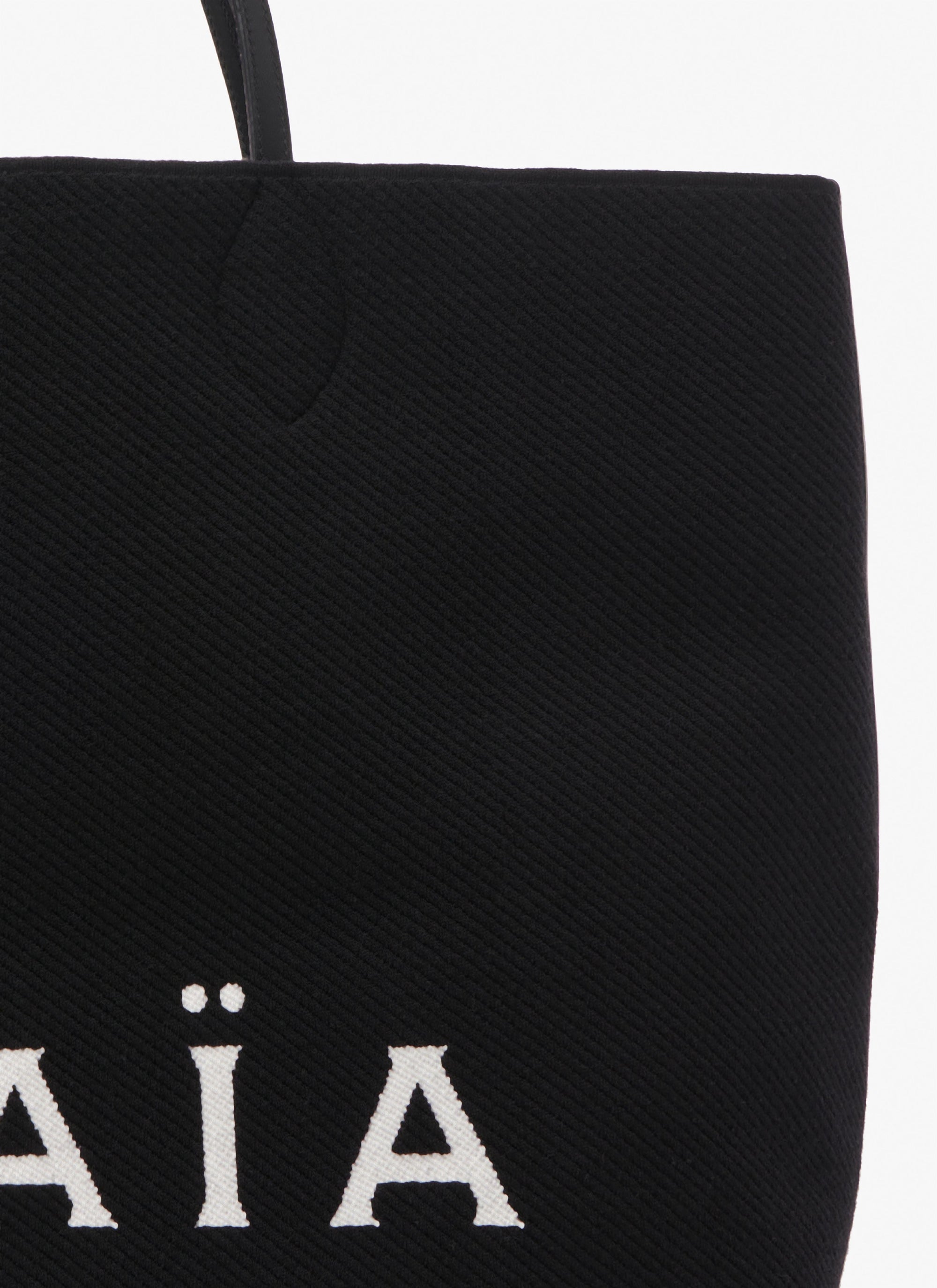 Wool blend tote bag - Black
