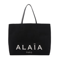 Wool blend tote bag - Black