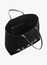 Wool blend tote bag - Black