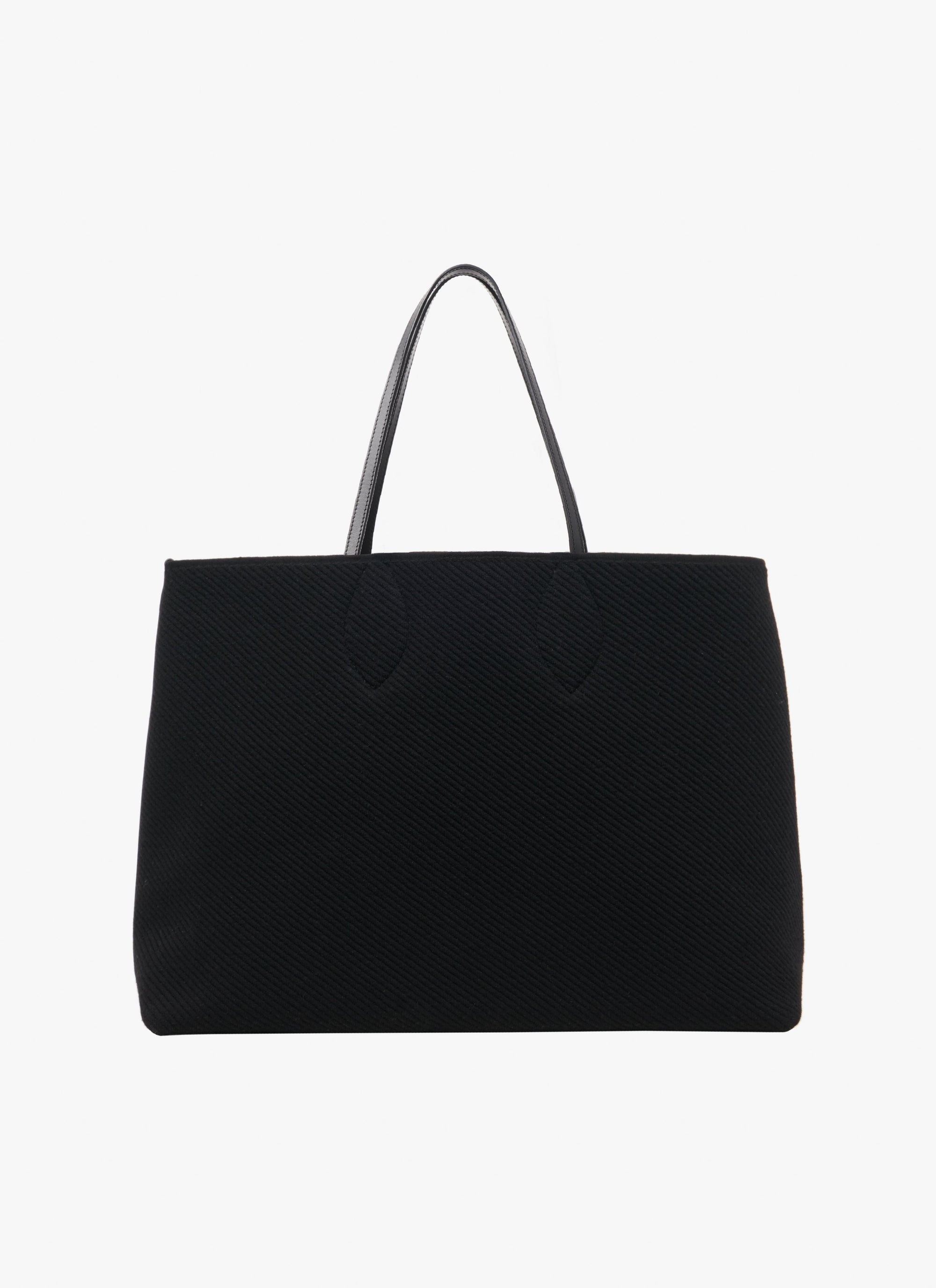 Wool blend tote bag - Black