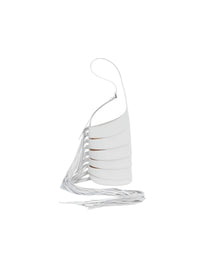 Babel M bag with fringes in shiny leather - Ivory