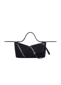Le Zip bag in grained leather - Black