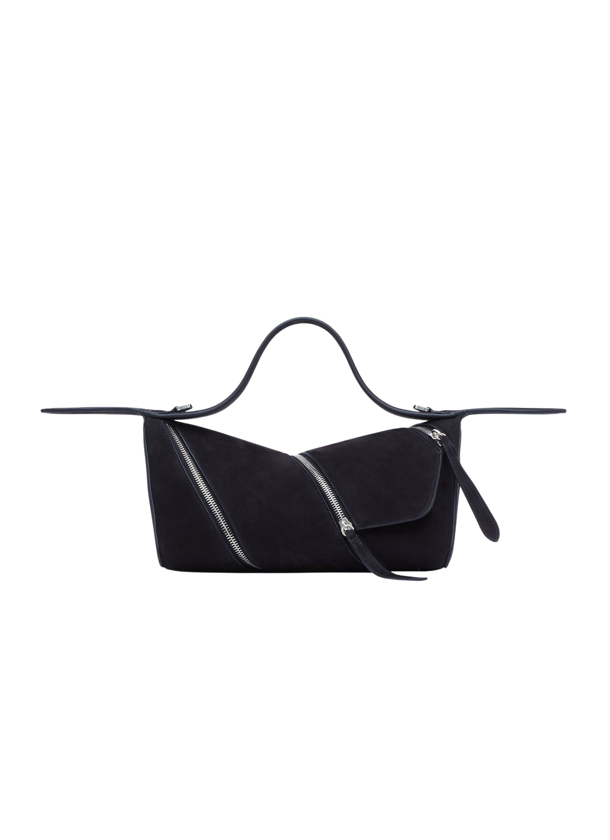Le Zip bag in grained leather - Black