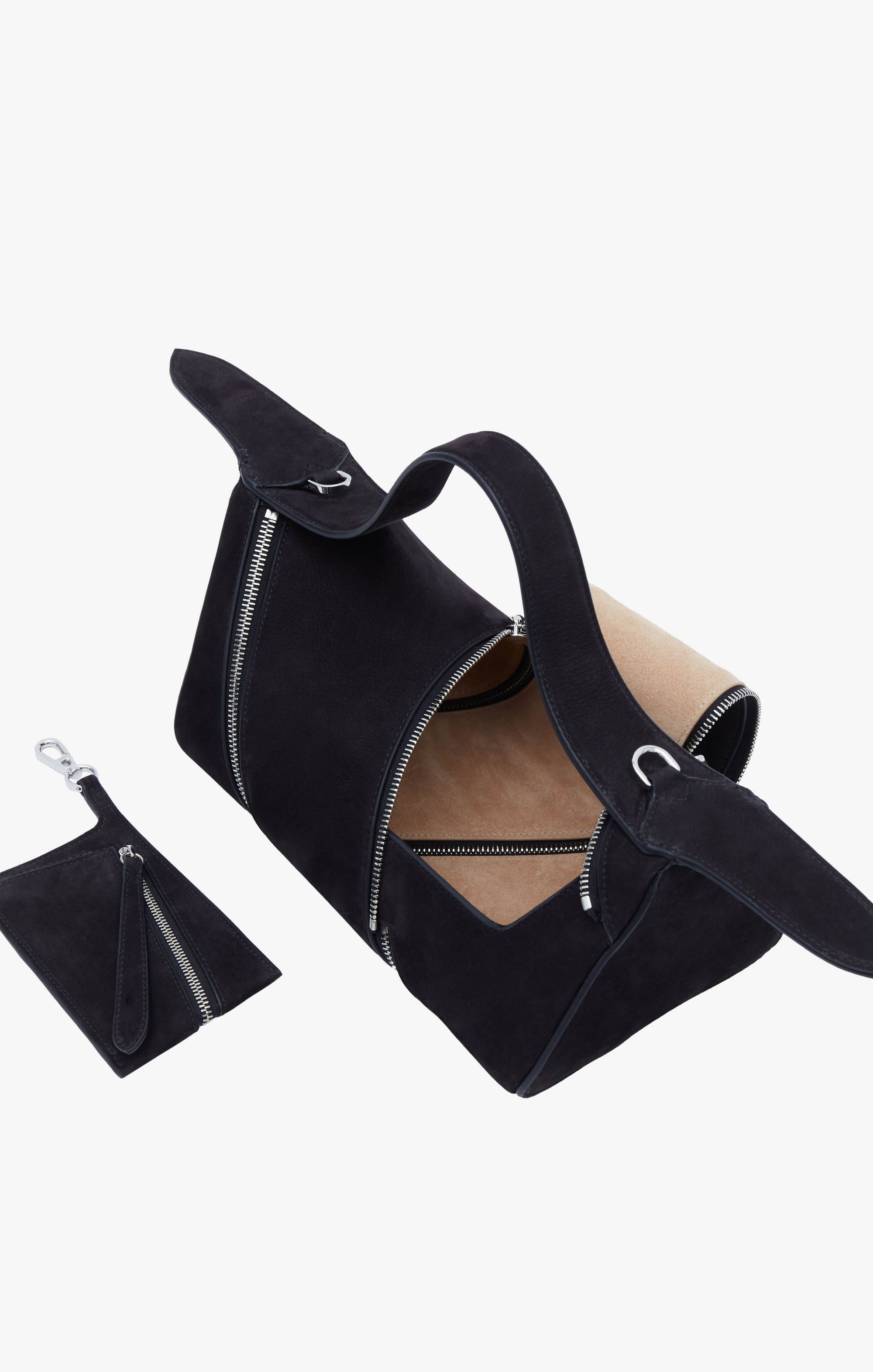 Le Zip bag in grained leather - Black