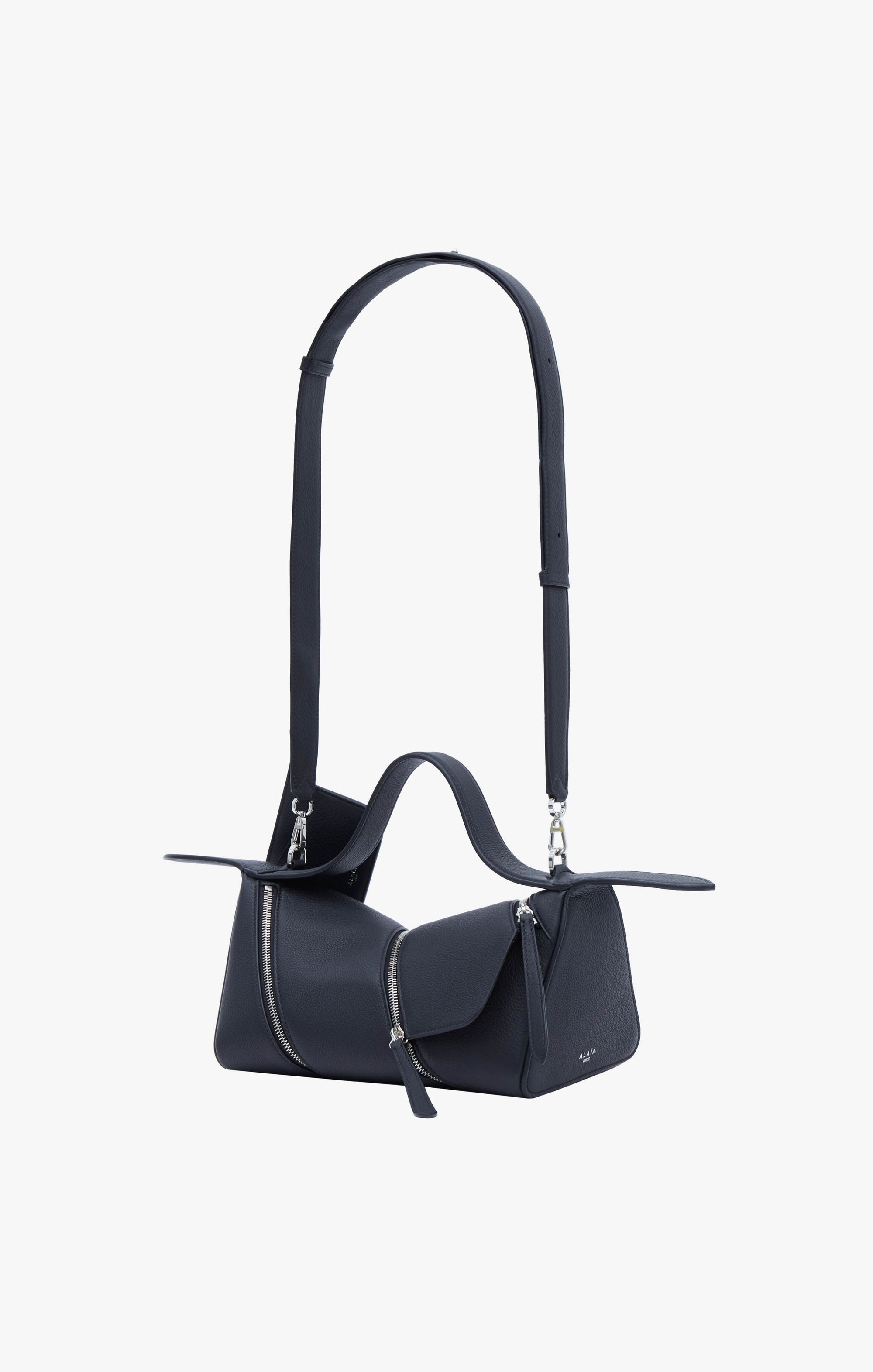 Le Zip bag in grained leather - Black