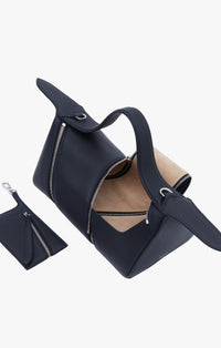 Le Zip bag in grained leather - Black