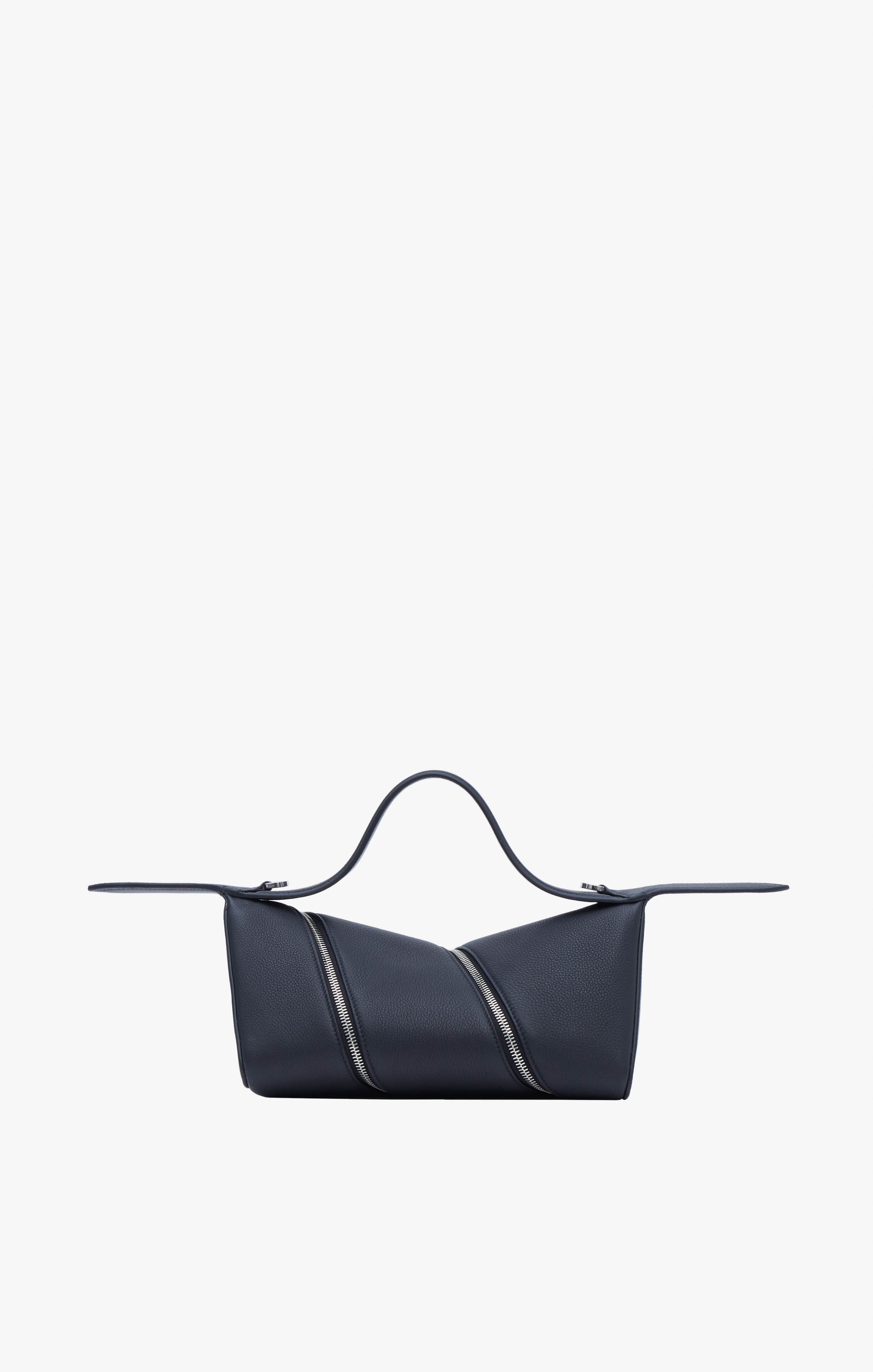 Le Zip bag in grained leather - Black
