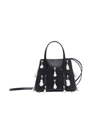 Bag Mina 16 in leather - Black