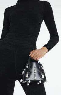 Bag Mina 16 in leather - Black