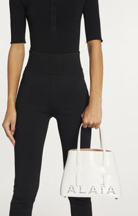 Mina 25 Perforated Leather Bag - Optic White