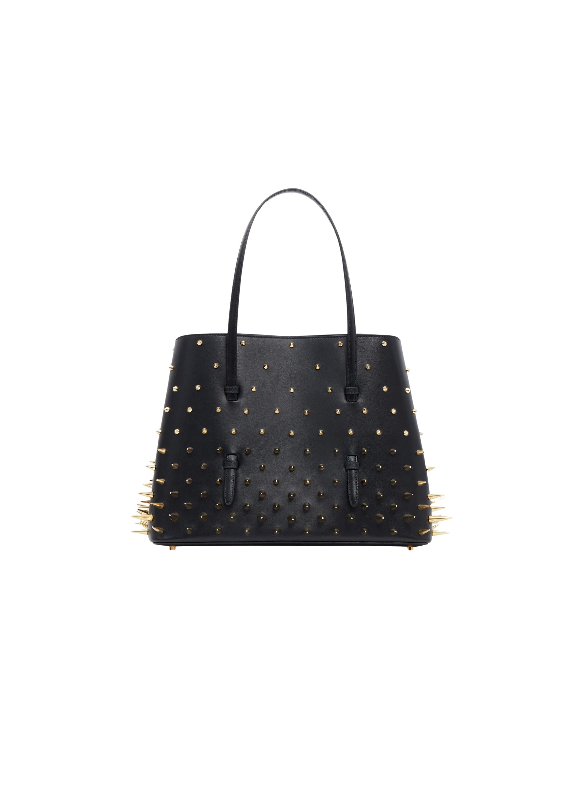 Mina 32 tote bag, studded leather - Black