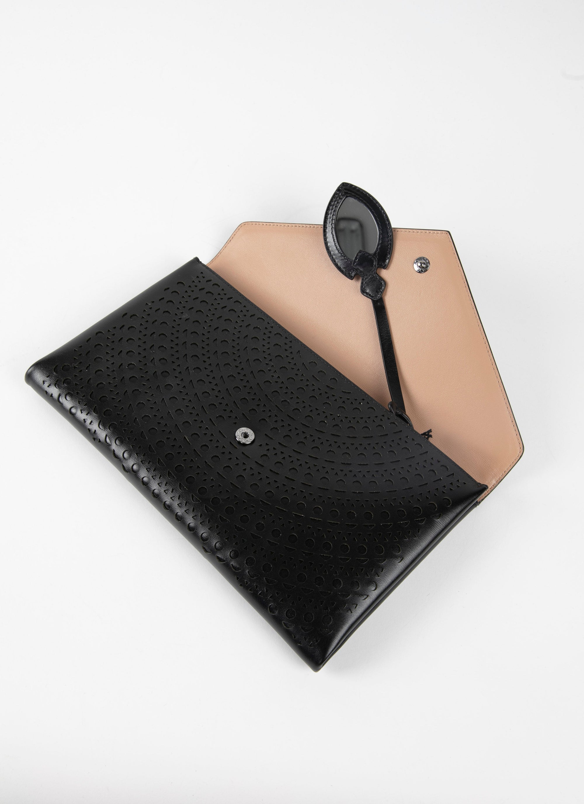 Openwork leather Oum bag - Black intense