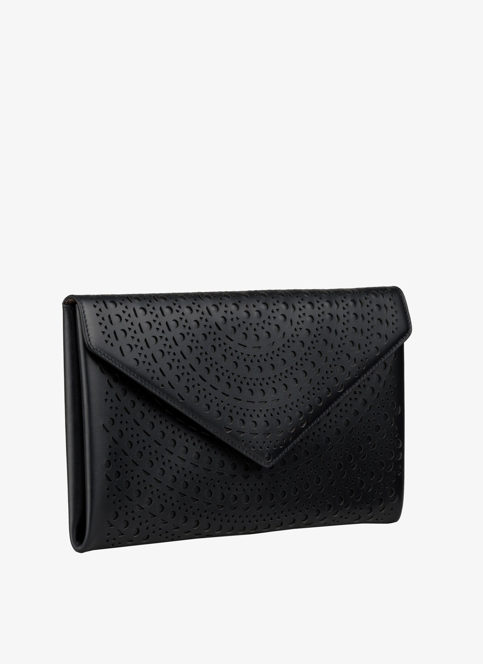 Openwork leather Oum bag - Black intense
