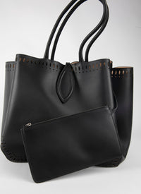 Shoulder bag Angele 32 in leather - Black