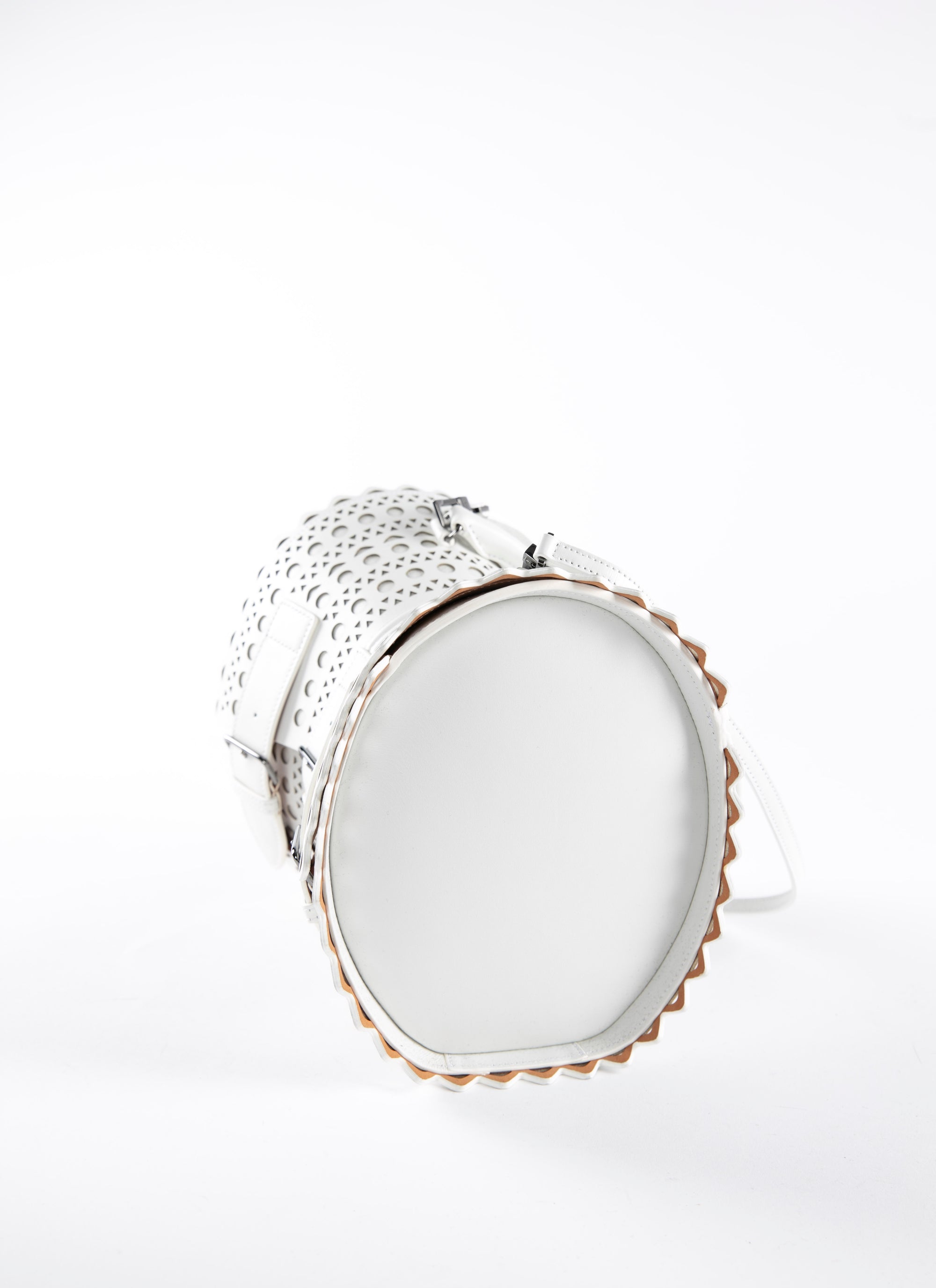 Corset bag 22 in leather - Optic White