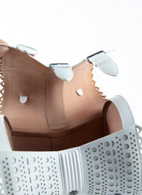Corset bag 22 in leather - Optic White