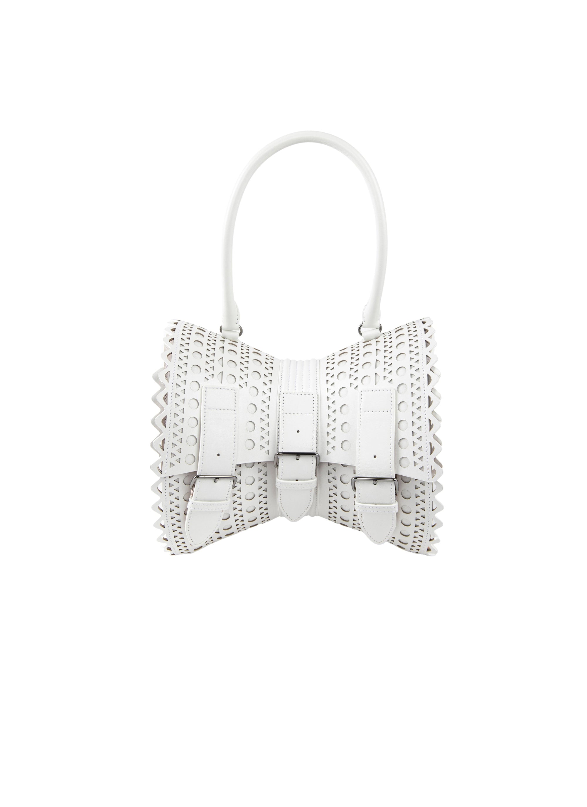 Corset bag 22 in leather - Optic White