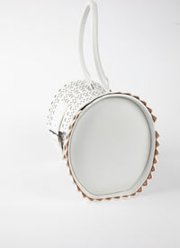 Corset bag 22 in leather - Optic White