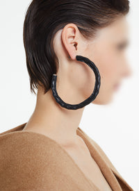Leather Earrings - Black