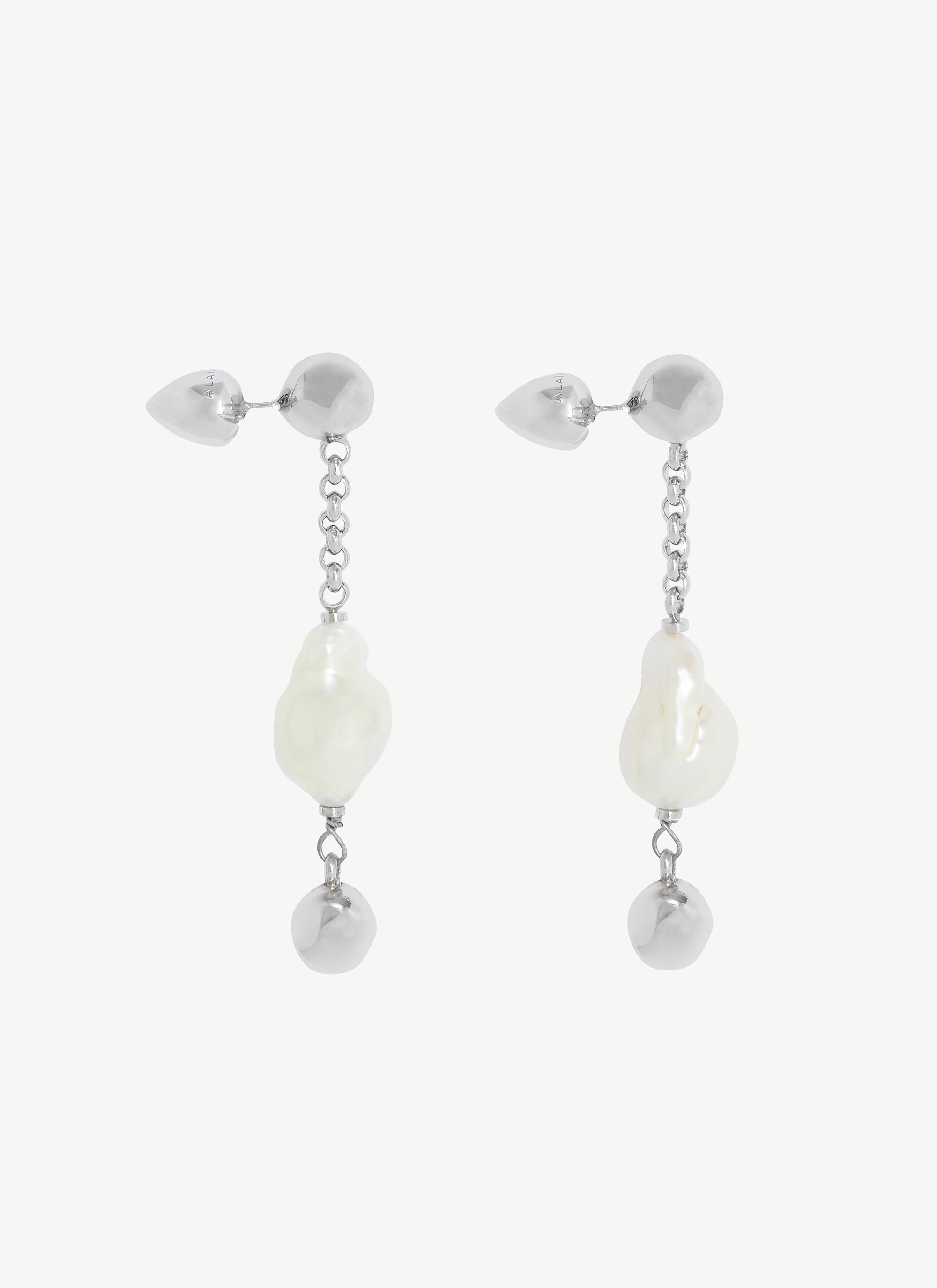 Pearl Earrings - White & Silver