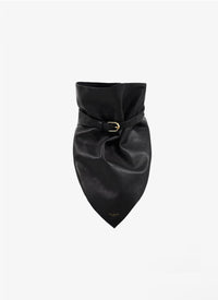 Leather Belted Choker - Black