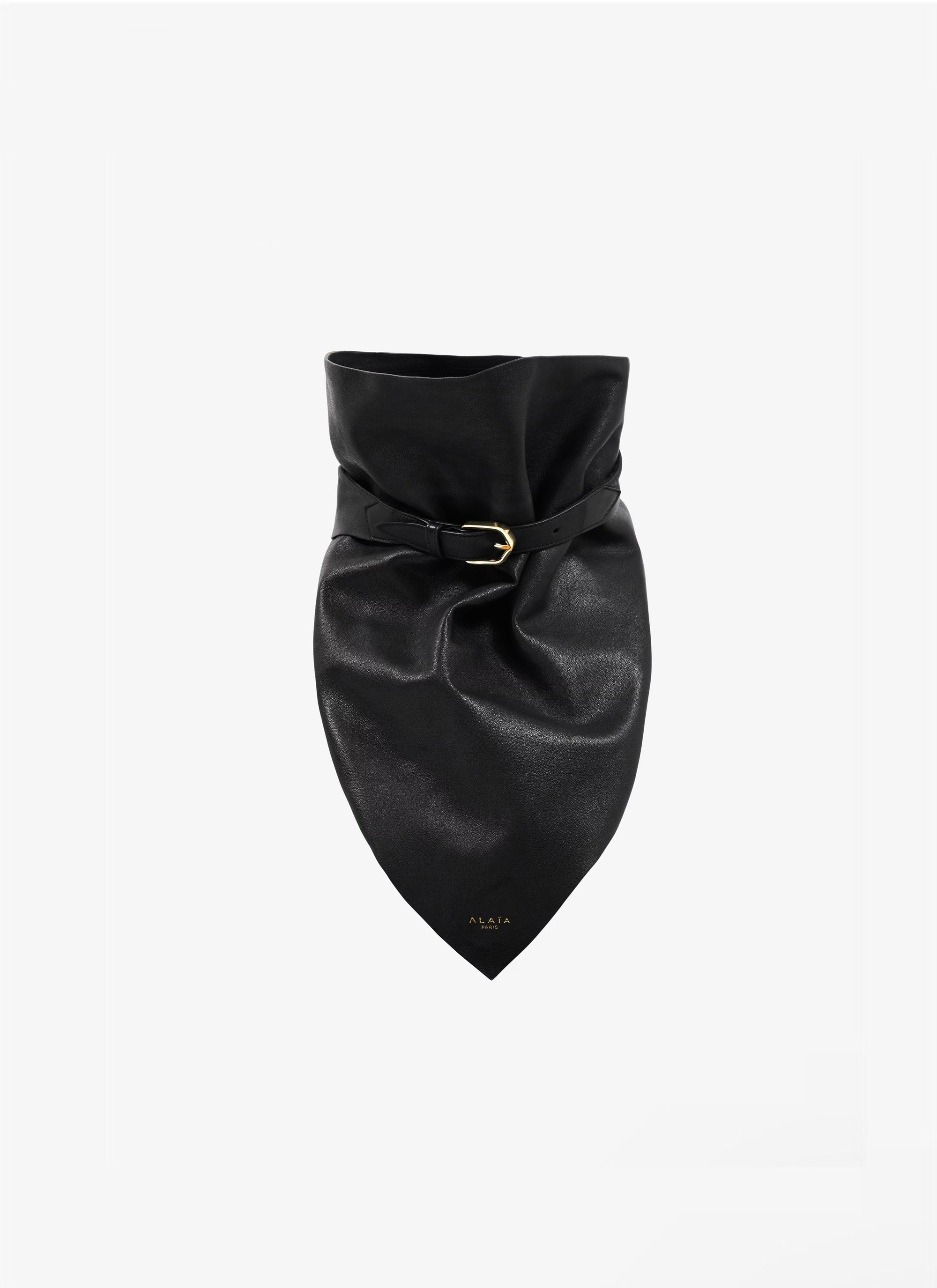 Leather Belted Choker - Black