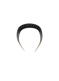 Thin leather headband - Black intense