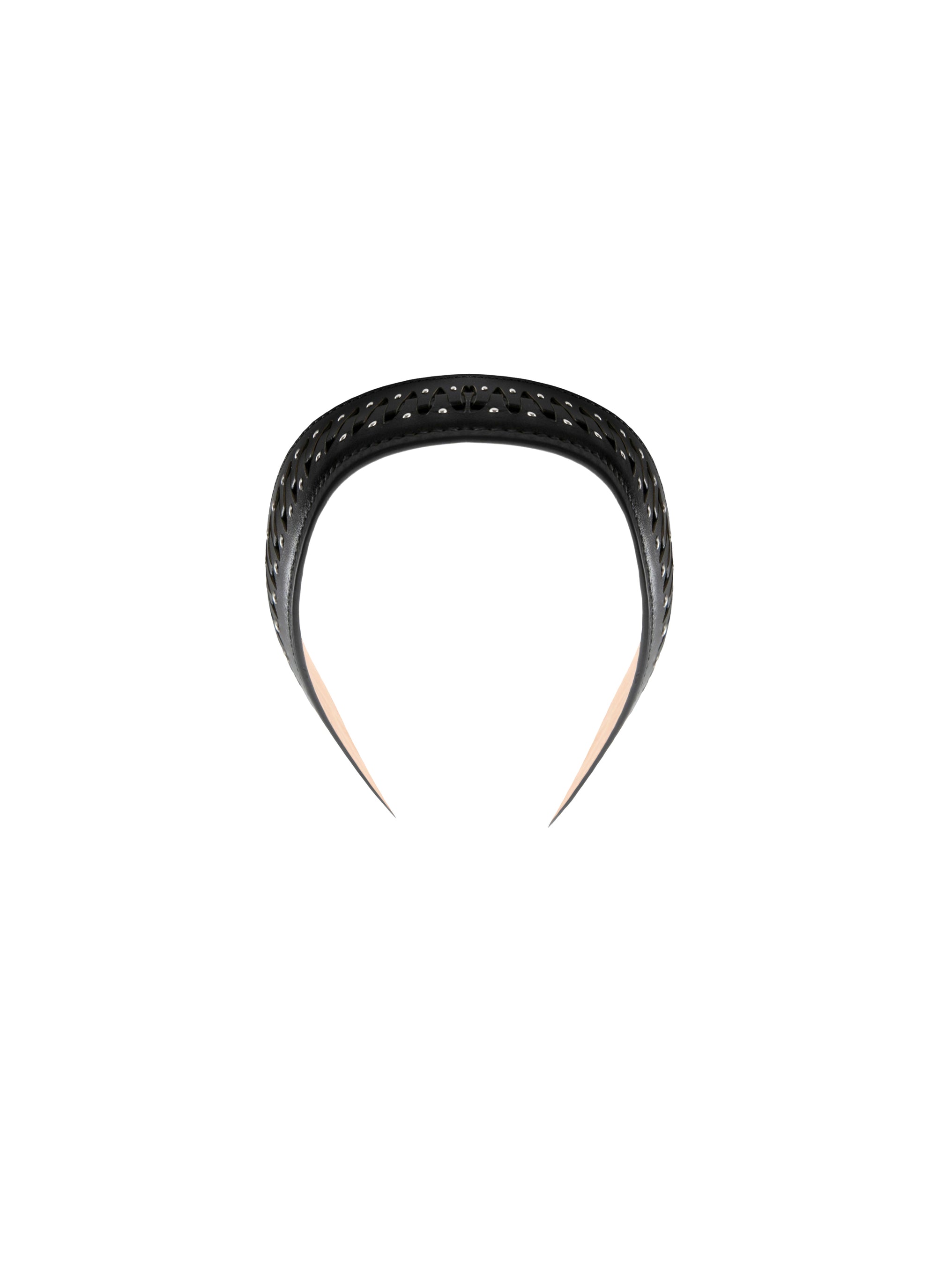 Thin leather headband - Black intense