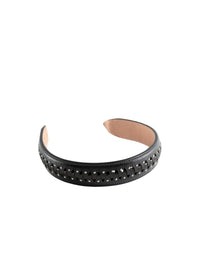 Thin leather headband - Black intense