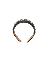 Classic leather headband - Intense Black