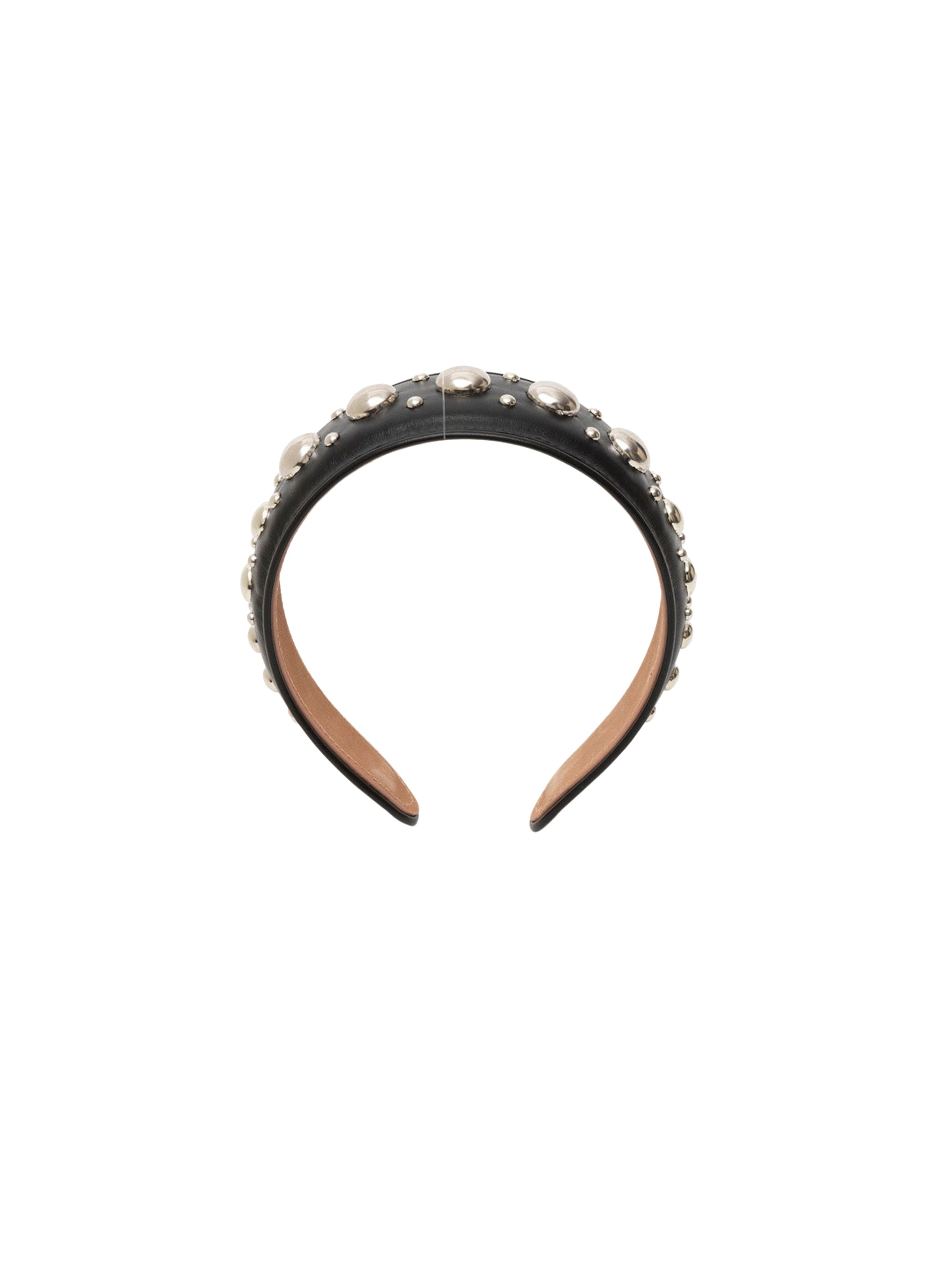 Classic leather headband - Intense Black