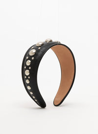 Classic leather headband - Black