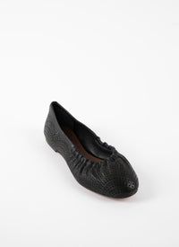 Ballerinas with openwork pattern in leather - Black