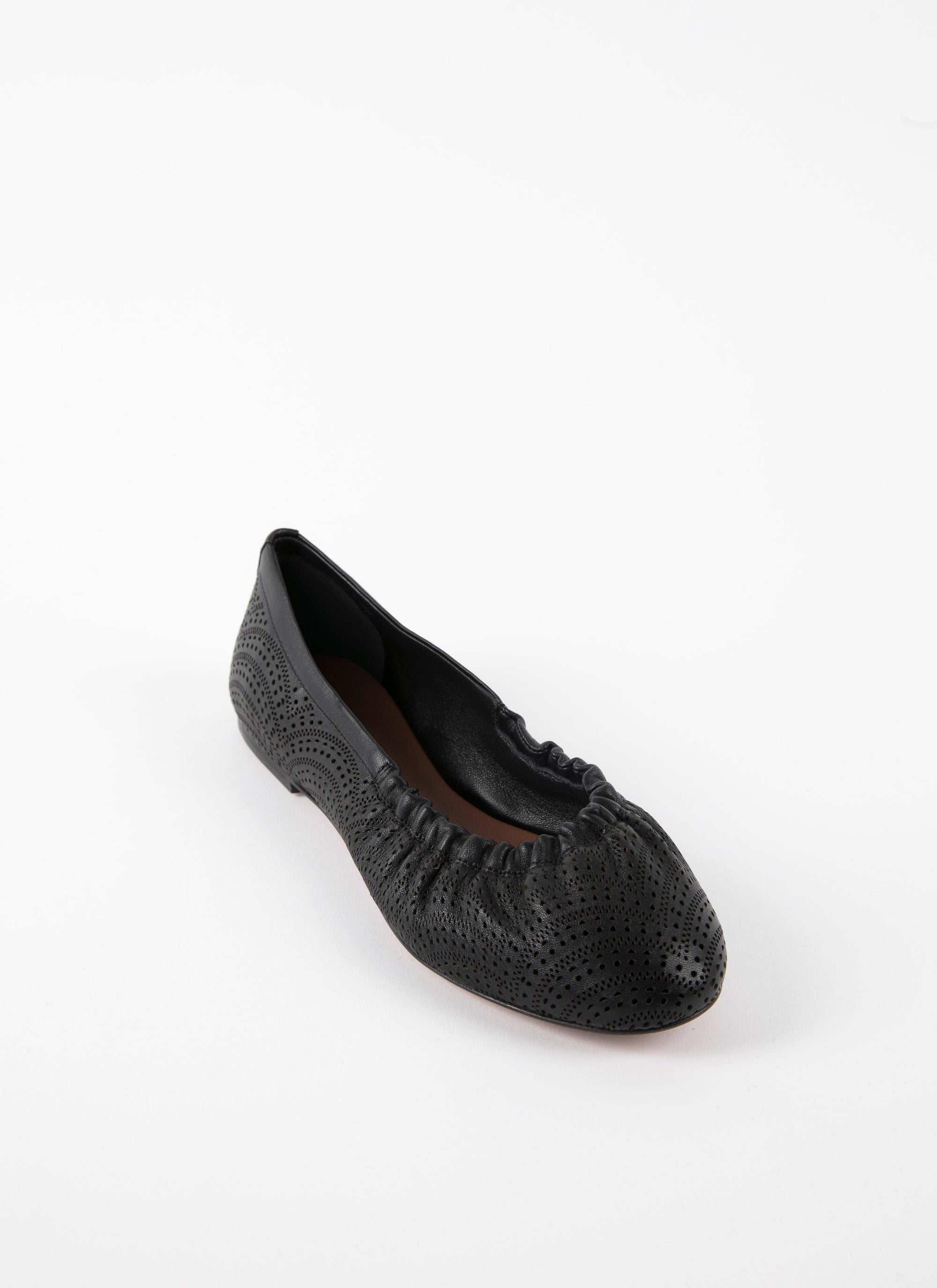 Openwork ballerinas leather - Black intense