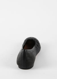 Ballerinas with openwork pattern in leather - Black