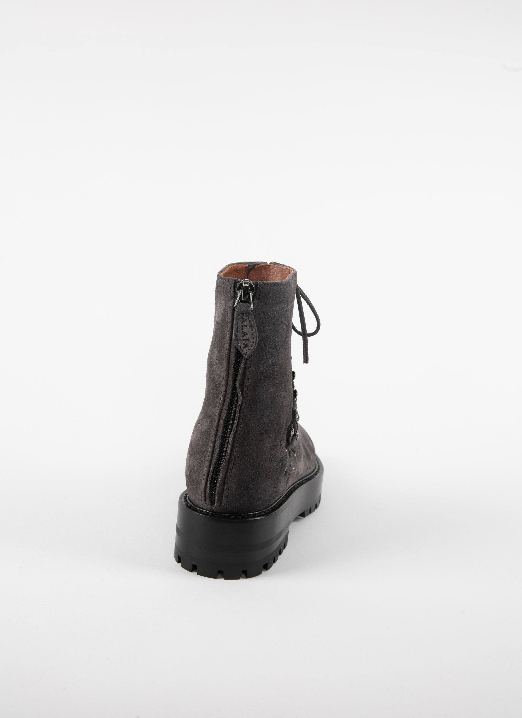 Leather lace-up boots - Dark grey