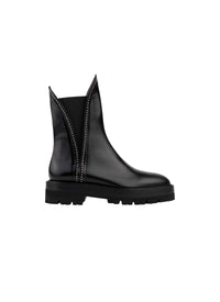 Bottines cloutées en cuir - Noir