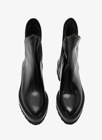 Bottines cloutées en cuir - Noir
