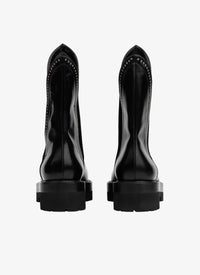 Bottines cloutées en cuir - Noir