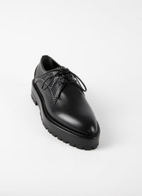 Derbies à petits œillets en cuir - Noir