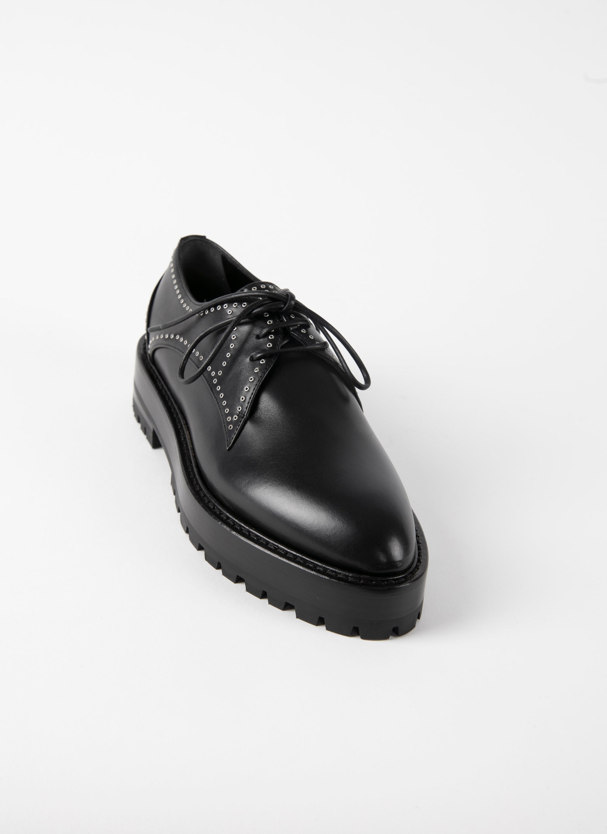 Derbies à petits œillets en cuir - Noir