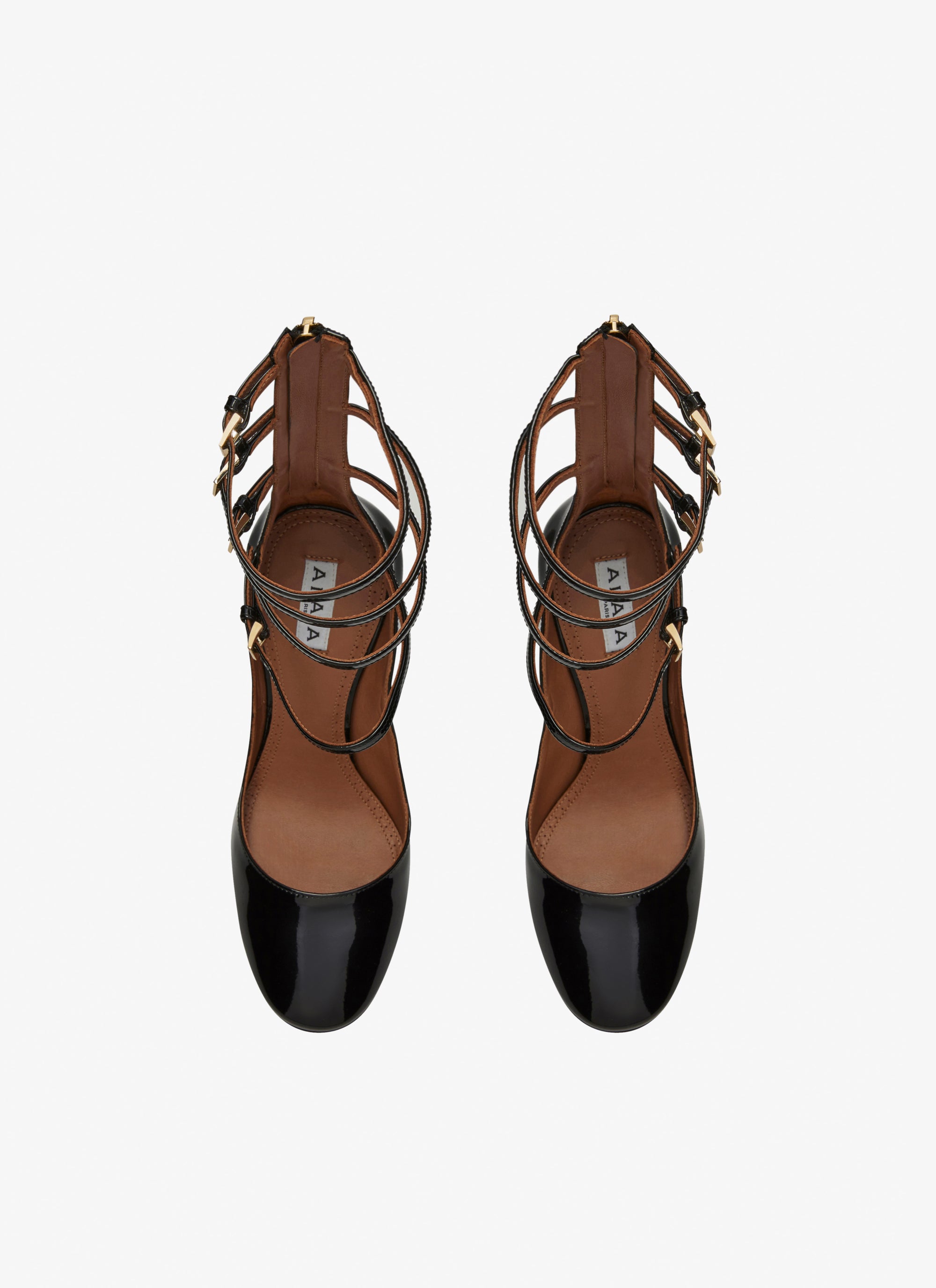 Leather cabaret pumps - Gold & Black