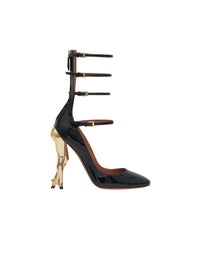 Leather cabaret pumps - Gold & Black