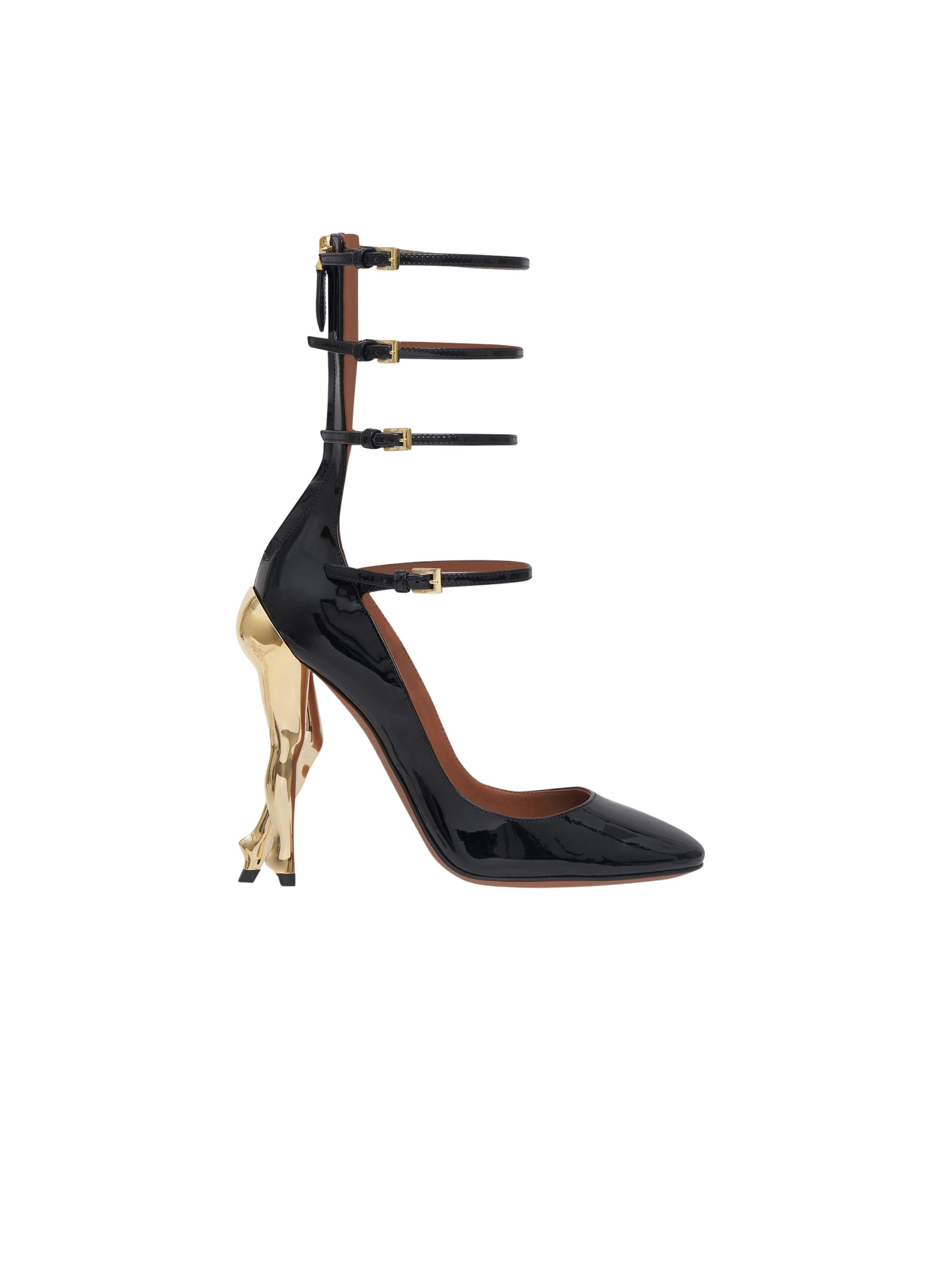 Leather cabaret pumps - Gold & Black