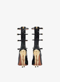 Leather cabaret pumps - Gold & Black
