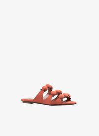 Mules ajourées en cuir - Caramel