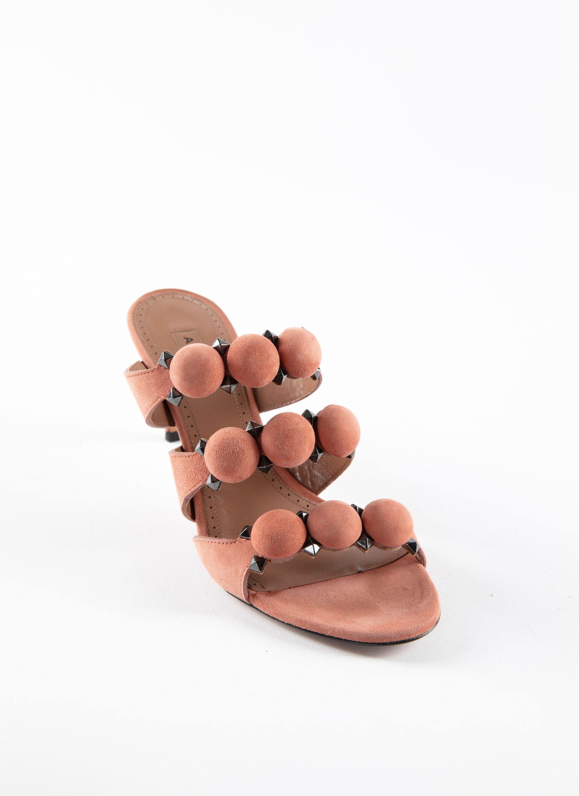 Mules 75 en cuir avec détails - Caramel