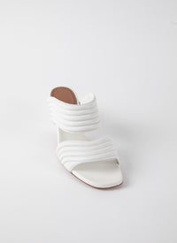 Mules 55 en cuir géométriques - Blanc Cassé