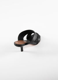 Mules 55 en cuir géométriques - Noir