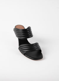Mules 55 en cuir géométriques - Noir